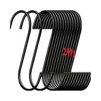 Ganchos Em S De Aço Inoxidável Preto Para Acessórios De Cozinha, Instalação Fácil E Durável Para