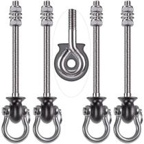 Ganchos giratórios Dolibest Heavy Duty em aço inoxidável 304, pacote com 4 Ganchos giratórios Dolibest Heavy Duty em aço inoxidável 304, pacote com 4