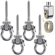 Ganchos giratórios SELEWARE Heavy Duty em aço inoxidável de 1500 libras, pacote com 4