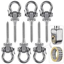 Ganchos giratórios SELEWARE Heavy Duty em aço inoxidável de 1500 libras, pacote com 6 Ganchos giratórios SELEWARE Heavy Duty em aço inoxidável de 1500 libras, pacote com 6