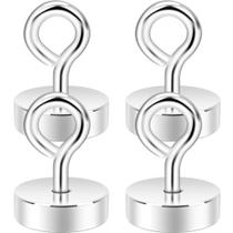Ganchos magnéticos com olhal Neosmuk, 40 lb, alta resistência, kit com 4 unidades Ganchos magnéticos com olhal Neosmuk, 40 lb, alta resistência, kit com 4 unidades