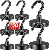 Ganchos magnéticos DIYMAG Black 68 kg, ímã de neodímio, 8 pacotes