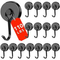 Ganchos magnéticos DIYMAG, capacidade de 50 kg, pretos, pacote com 16 Ganchos magnéticos DIYMAG, capacidade de 50 kg, pretos, pacote com 16