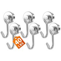 Ganchos Magnéticos FINDMAG 40 lb Alta Resistência Kit com 6 Prateados Ganchos Magnéticos FINDMAG 40 lb Alta Resistência Kit com 6 Prateados