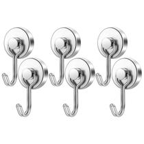 Ganchos magnéticos FINDMAG, 60 libras, pesados, pacote com 6, prata Ganchos magnéticos FINDMAG, 60 libras, pesados, pacote com 6, prata