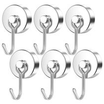 Ganchos magnéticos FINDMAG Heavy Duty 45 kg de neodímio, pacote com 6 unidades, prata
