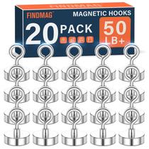 Ganchos Magnéticos FINDMAG, pacote com 20 unidades, alta resistência, 50 lb Ganchos Magnéticos FINDMAG, pacote com 20 unidades, alta resistência, 50 lb