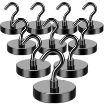 Ganchos magnéticos MIKEDE Black Heavy Duty 68 kg, neodímio, pacote com 10