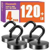 Ganchos Magnéticos Neosmuk 120 lb Alta Resistência Kit com 4 Unidades Preto Ganchos Magnéticos Neosmuk 120 lb Alta Resistência Kit com 4 Unidades Preto