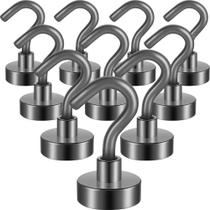 Ganchos magnéticos Neosmuk Heavy Duty 4,1 kg Gunmetal, pacote com 10 Ganchos magnéticos Neosmuk Heavy Duty 4,1 kg Gunmetal, pacote com 10