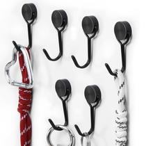 Ganchos Magnéticos TRYMAG 28 lb Resistente 6 Peças Preto Ganchos Magnéticos TRYMAG 28 lb Resistente 6 Peças Preto