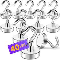 Ganchos magnéticos TRYMAG Heavy Duty 18 kg N52, pacote com 12 unidades, prateados Ganchos magnéticos TRYMAG Heavy Duty 18 kg N52, pacote com 12 unidades, prateados