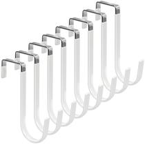 Ganchos Over the Door Hooks FYY, pacote com 8 cabides de porta de metal branco Ganchos Over the Door Hooks FYY, pacote com 8 cabides de porta de metal branco