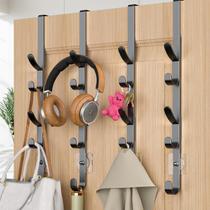 Ganchos Over The Door Kaiferty Metal Black com 5 ganchos (4 pacotes) Ganchos Over The Door Kaiferty Metal Black com 5 ganchos (4 pacotes)