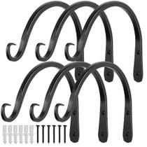 Ganchos para cabides de plantas no valor de 8 polegadas de ferro forjado, pacote com 6 unidades pretas Ganchos para cabides de plantas no valor de 8 polegadas de ferro forjado, pacote com 6 unidades pretas