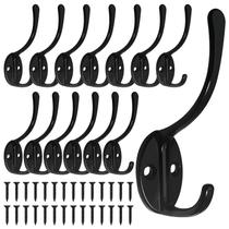 Ganchos para Casaco Homanu, Kit com 14 Unidades, Metal Preto Reforçado Ganchos para Casaco Homanu, Kit com 14 Unidades, Metal Preto Reforçado