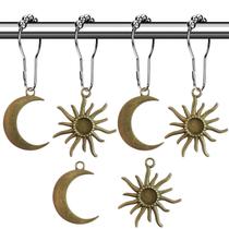 Ganchos para Cortina Aimoye Sol e Lua em Metal 12 Peças