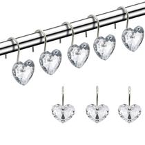 Ganchos para Cortina de Chuveiro Actpe - Formato de Coração Decorativo com Cristais Ganchos para Cortina de Chuveiro Actpe - Formato de Coração Decorativo com Cristais