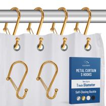 Ganchos para cortinas de chuveiro Blau Marité 12 em forma de S em ouro anti-queda Ganchos para cortinas de chuveiro Blau Marité 12 em forma de S em ouro anti-queda