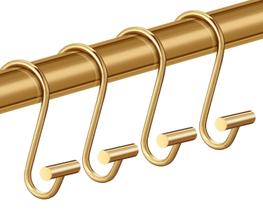 Ganchos para cortinas de chuveiro CHICTIE Gold Premium Metal, conjunto de 12