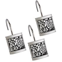Ganchos para cortinas de chuveiro Creative Scents Crackled Glass Silver