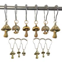 Ganchos para cortinas de chuveiro Daxingbu Mushroom 12 unidades de metal de bronze Ganchos para cortinas de chuveiro Daxingbu Mushroom 12 unidades de metal de bronze