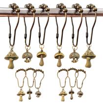 Ganchos para cortinas de chuveiro Daxingbu Mushroom Retro Style 12 unidades