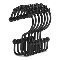 Ganchos para cortinas de chuveiro Goowin Stainless Steel Black (pacote com 12) Ganchos para cortinas de chuveiro Goowin Stainless Steel Black (pacote com 12)