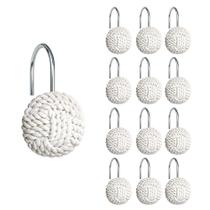 Ganchos para cortinas de chuveiro Sunlit Boho Knots White, conjunto de 12