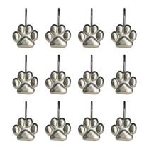 Ganchos para cortinas de chuveiro Sunlit Fashion Design Paw Print, pacote com 12