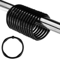 Ganchos para cortinas de chuveiro TCMAO, metal à prova de ferrugem, pacote com 12 unidades (pretas)