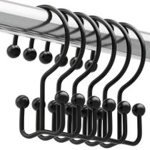 Ganchos para cortinas de chuveiro Titanker Black Metal, conjunto de 12 Ganchos para cortinas de chuveiro Titanker Black Metal, conjunto de 12