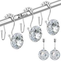 Ganchos para cortinas de chuveiro Yapicoco 12PCS Double Hooks Glide Ganchos para cortinas de chuveiro Yapicoco 12PCS Double Hooks Glide