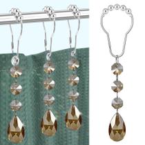 Ganchos para cortinas de chuveiro Yapicoco Gemstone Crystal 12 unidades marrons Ganchos para cortinas de chuveiro Yapicoco Gemstone Crystal 12 unidades marrons
