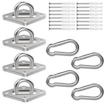 Ganchos para Hamaca Feanron Paquete de 4, Acero Inoxidable 304 de Alta Resistencia