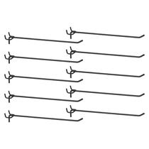 Ganchos para painel perfurado HARFINGTON 25 cm em aço inoxidável, 10 peças, preto