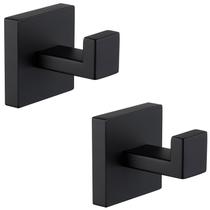 Ganchos para Toalha Angle Simple em Aço Inoxidável SUS304, Preto Fosco, 2 Unidades