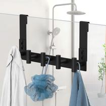 Ganchos para Toalha para Porta de Chuveiro em Aço Inoxidável VINHOLD Preto