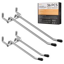 Ganchos Pegboard INCLY, braço duplo de 10/15 cm, pacote com 36 unidades para Pegboard de 6 mm