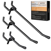 Ganchos Pegboard INCLY, pacote com 60, 5/10/15 cm, pretos, pesados