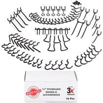 Ganchos Pegboard MADD TOOLS Extra Thick Black 1/4", conjunto de 70