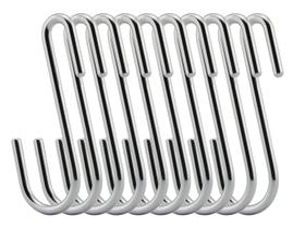 Ganchos Pot Rack Hooks RuiLing Chrome Finish Steel S, conjunto de 10
