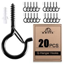 Ganchos Q Hanger ADIIL 20 peças com fivela de segurança preta de 5,6 cm