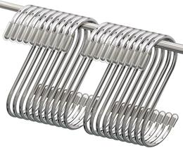 Ganchos S RELBRO 8,6 cm de metal em forma de S, pacote com 20 (prata) Ganchos S RELBRO 8,6 cm de metal em forma de S, pacote com 20 (prata)