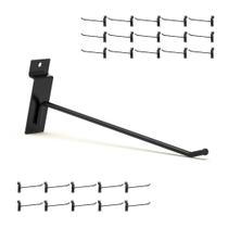 Ganchos Slatwall BFPeaky Black 20 cm, 25 peças, aço inoxidável pesado