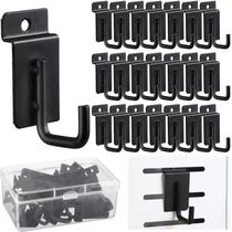 Ganchos Slatwall Tandefio em forma de J, pacote com 25, 8,26 cm, Black Metal