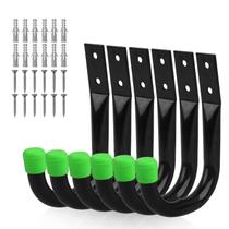 Ganchos utilitários de armazenamento de garagem SWANLAKE Heavy Duty Black 6PCS Ganchos utilitários de armazenamento de garagem SWANLAKE Heavy Duty Black 6PCS