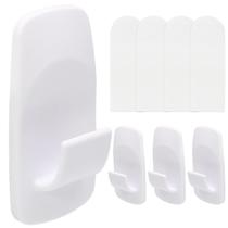 Ganchos utilitários jumbo Qjaiune, adesivos, 6 lb, pacote com 4