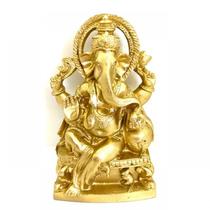 Ganesha Arco Dourado Em Resina 14 Cm - Bialluz Presentes