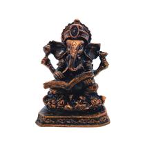 Ganesha Com Livro Imagem Em Resina 10 cm Cobre